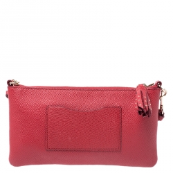 Pre Owned Coach Red Leather Herald Stud Crossbody Bag