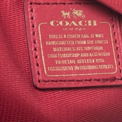 Pre Owned Coach Red Leather Herald Stud Crossbody Bag