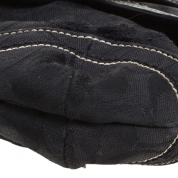 Pre Owned Coach Black Signature Canvas Small C Logo Hobo