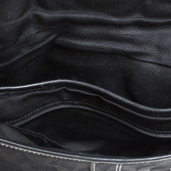 Pre Owned Coach Black Signature Canvas Small C Logo Hobo