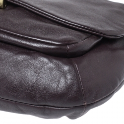 Pre Owned Coach Dark Brown Leather Kristin Hobo