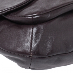 Pre Owned Coach Dark Brown Leather Kristin Hobo