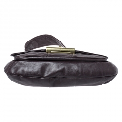 Pre Owned Coach Dark Brown Leather Kristin Hobo