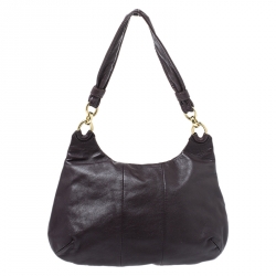 Pre Owned Coach Dark Brown Leather Kristin Hobo