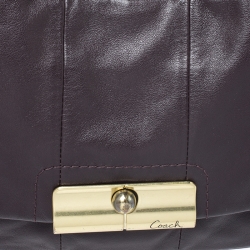 Pre Owned Coach Dark Brown Leather Kristin Hobo