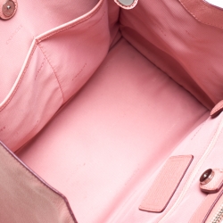 Pre Owned Coach Pink Leather Crosby Carryall Double Zip Tote