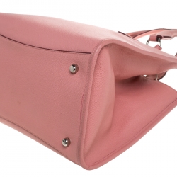 Pre Owned Coach Pink Leather Crosby Carryall Double Zip Tote