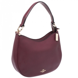 Pre Owned Coach Burgundy Leather Nomad Hobo