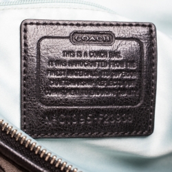 Pre Owned Coach Black/Grey Daisy Outline Canvas and Leather Emma Tote