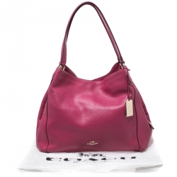 Pre Owned Coach Fuchsia Leather Edie Shoulder Bag