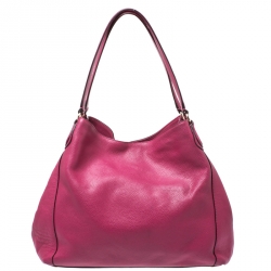 Pre Owned Coach Fuchsia Leather Edie Shoulder Bag