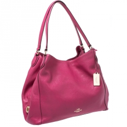 Pre Owned Coach Fuchsia Leather Edie Shoulder Bag
