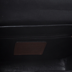 Coach Brown Leather Flap Turnlock Crossbody Bag