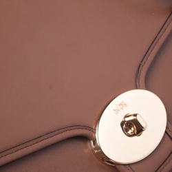 Coach Brown Leather Flap Turnlock Crossbody Bag