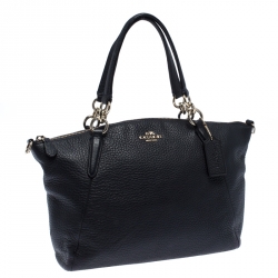 Pre Owned Coach Black Leather Kenley Satchel 