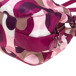 Coach Multicolor Signature Satin and Leather Hobo