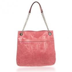 Pre Owned Coach Poppy Leather Slim Camellia Tote