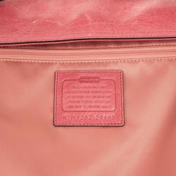 Pre Owned Coach Poppy Leather Slim Camellia Tote
