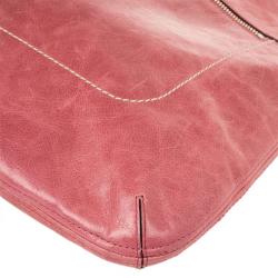 Pre Owned Coach Poppy Leather Slim Camellia Tote