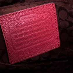 Pre Owned Coach Pink Leather Kisslock Grace Bag