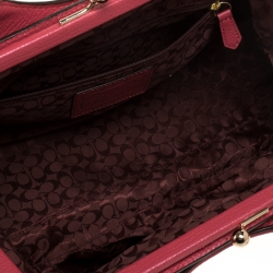 Pre Owned Coach Pink Leather Kisslock Grace Bag