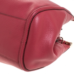 Pre Owned Coach Pink Leather Kisslock Grace Bag