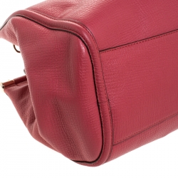 Pre Owned Coach Pink Leather Kisslock Grace Bag