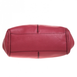 Pre Owned Coach Pink Leather Kisslock Grace Bag