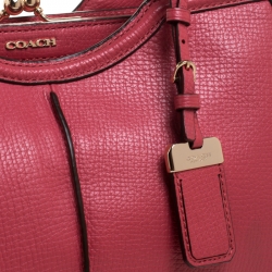 Pre Owned Coach Pink Leather Kisslock Grace Bag