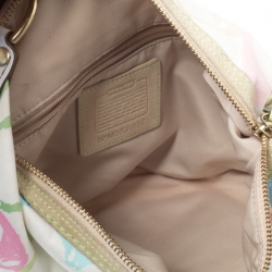 Pre Owned Coach Multicolor Signature Fabric Scribble Hobo