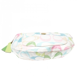 Pre Owned Coach Multicolor Signature Fabric Scribble Hobo