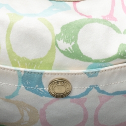Pre Owned Coach Multicolor Signature Fabric Scribble Hobo