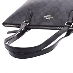 Coach Black/Gray Signature Canvas Tote