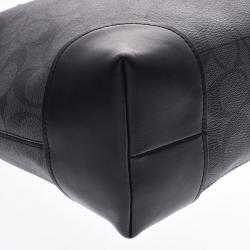 Coach Black/Gray Signature Canvas Tote