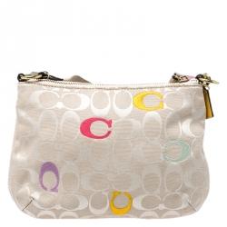 Pre Owned Coach Multicolor Canvas Swingpack Crossbody Bag