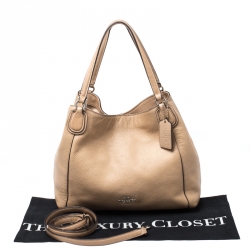 Pre Owned Coach Beige Leather Edie Shoulder Bag