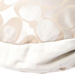 Pre Owned Coach Beige Canvas and Leather Hobo