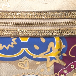 مملوكة مسبقًا حقيبة كتف كوتش Poppy جلد لامعة وكانفاس بيج