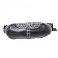 Pre Owned Coach Black Signature Canvas and Leather Soho Hobo