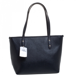 Pre Owned Coach Midnight Blue Leather Mini City Zip Tote
