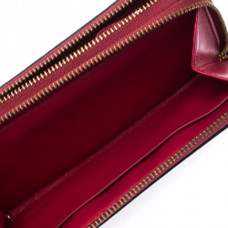 Pre Owned Coach Brown/Pink Canvas Double Zip Phone Wallet