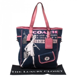 Coach Blue/Pink Bonni Cashin Print Canvas and Leather Tote