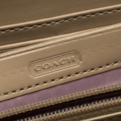 Coach Metallic Gold Signature Canvas Zip Around Wallet