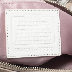 Pre Owned Coach Beige Signature Canvas and Leather Kristin Hobo