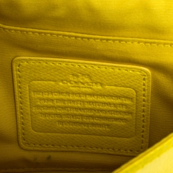 Coach Yellow Leather Flap Crossbody Bag