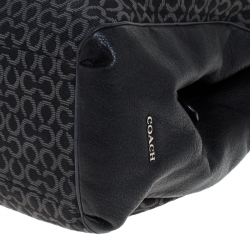 Coach Black OP Art Fabric and Leather Madisson Needlepoint Hobo