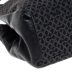 Coach Black OP Art Fabric and Leather Madisson Needlepoint Hobo