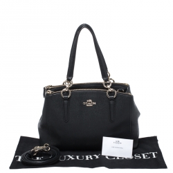 Pre Owned Coach Black Leather Mini Christie Carryall Shoulder Bag