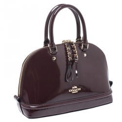 مملوكة مسبقًا حقيبة كوتش سيرا جلد عنابي لامع