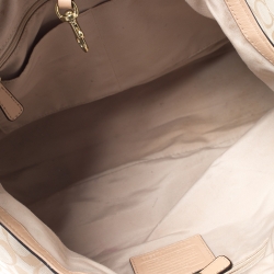 Coach Beige/Green Signature Canvas and Leather Devin Stripe Shoulder Bag